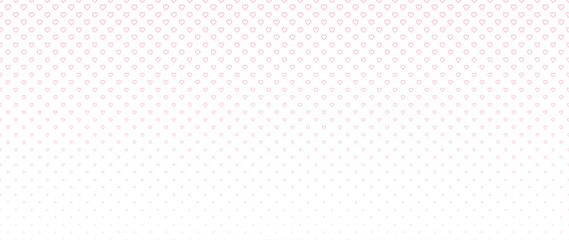 Blended pink heart on white for pattern and background, halftone effect.