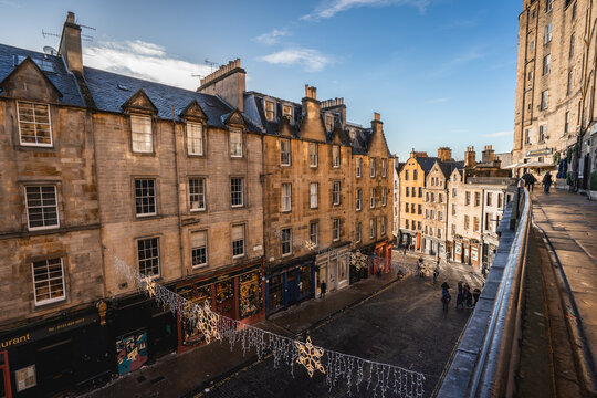 Victorie Street in Edinburgh Scotland. Januari 1 2024.