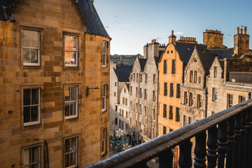 Fototapeta na wymiar Victorie Street in Edinburgh Scotland. Januari 1 2024.