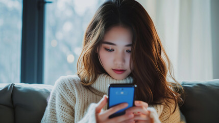 Fototapeta premium Using smartphone,woman,kids,children,man,girl,lady,