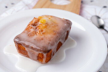 Cream coffee, coffee, black sesame latte, fig, financier, lemon pound, cake, bread