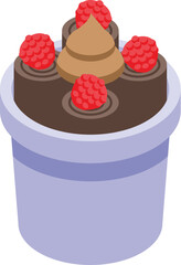 Chocolate ice cream food icon isometric vector. Cooking milk. Cuisine rolled