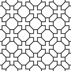 Abstract geometric pattern with lines, rhombuses A seamless vector background. Black and white texture