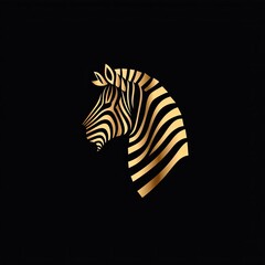 Zebra Animal Symbol Gold Metallic