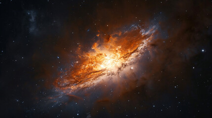 A galaxy with an active galactic nucleus emitting bright and powerful radiation.