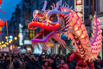 Fototapeta na wymiar Chinese new year dragon . Generative AI