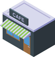 Cafe street shop icon isometric vector. Fast food building. Morning coffee