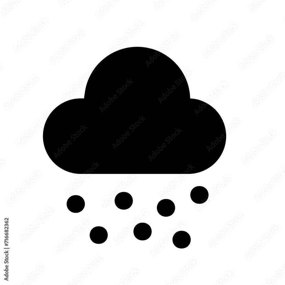 Sticker snow icon, cloud snow fall icon