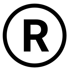 Alphabet letter r rounded with circle 
