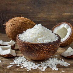 Fototapeta na wymiar Dried Coconuts