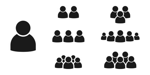 People. People vector icons. Team icons set. Group of people icons. Person black vector icon