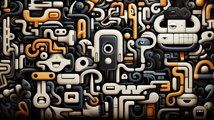 Abstract seamless doodle background, artistic background