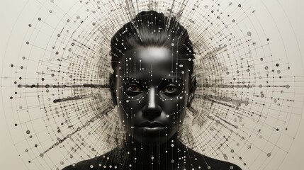 Conceptual Art of Woman and Digital Connections