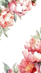 Soft Watercolor Peonies in Pastel Shades. A close-up of pastel pink peonies with a soft watercolor texture.