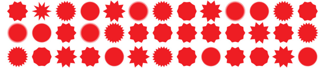 Set of vector starburst, sunburst badges. Vintage labels. Black colored stickers. A collection of different types and black colors icon.