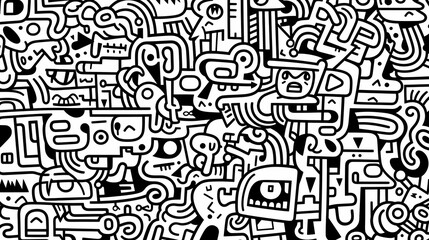 Fototapeta premium Abstract seamless doodle background, artistic background