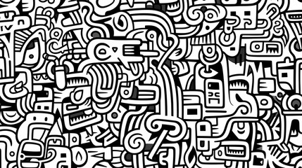 Abstract seamless doodle background, artistic background