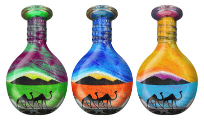 Sand Bottle Camels Souvenirs From Arabia