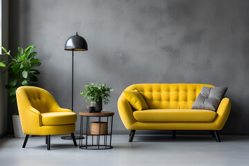 Beautiful living room, modern, stylish, armchairs, cozy sofas, pleasant atmosphere - obrazy, fototapety, plakaty
