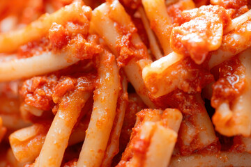 italian sausage cavatelli pasta in tomato sauce