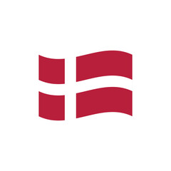 National flag of Denmark vector banner wave symbol - obrazy, fototapety, plakaty