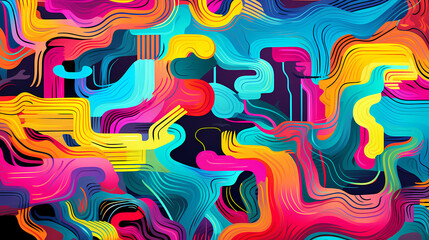 Obraz premium Funny doodle seamless pattern, artistic background