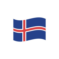 Obraz premium National flag of Iceland vector banner wave symbol
