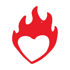 flame heart hand drawn