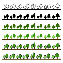 シンプルないろいろな形の木