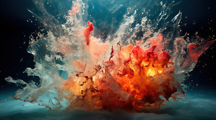 Fototapeta na wymiar water colorfull explosion