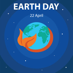 illustration vector graphic of the earth is covered with leaves, showing stars, perfect for international day, earth day, celebrate, greeting card, etc.