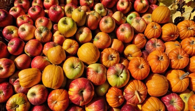  a pile of apples sitting next to each other on top of a pile of oranges and apples next to a pile of green apples and a pile of oranges.