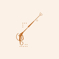 High pressure washer gun icon set. pressure power washing gun linear gun in black color. suitable for mobile app, and website UI design.