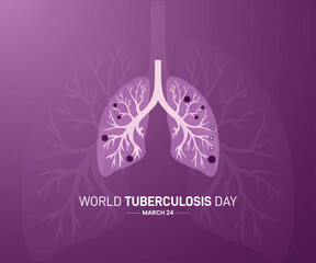 World Tuberculosis Day. Lung disease vector illustration. Tuberculosis Day Creative Concept. 