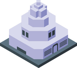 Qatar temple icon isometric vector. City festival. Tower tourism