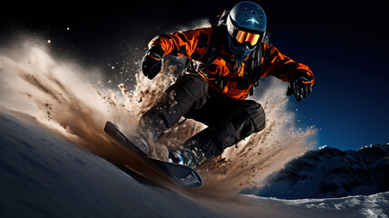 snowboarder on a snowboard