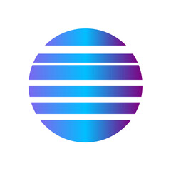 An abstract cut out transparent retro neon circle design element.