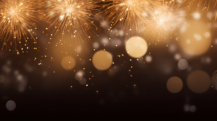 Fototapeta premium Beautiful fireworks background at night for holiday decoration
