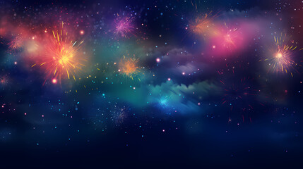 Beautiful fireworks background at night for holiday decoration