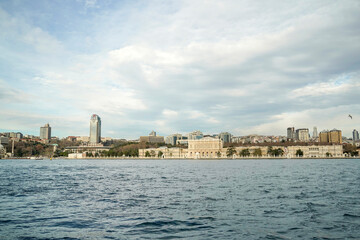 Obraz premium Dolmabahce Palace view from Istanbul Bosphorus cruise