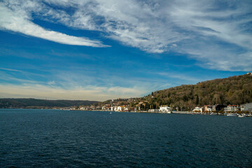 Fototapeta na wymiar Boyacıkoy village view from Istanbul Bosphorus cruise
