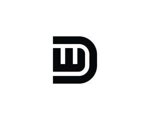 DW WD logo design vector template