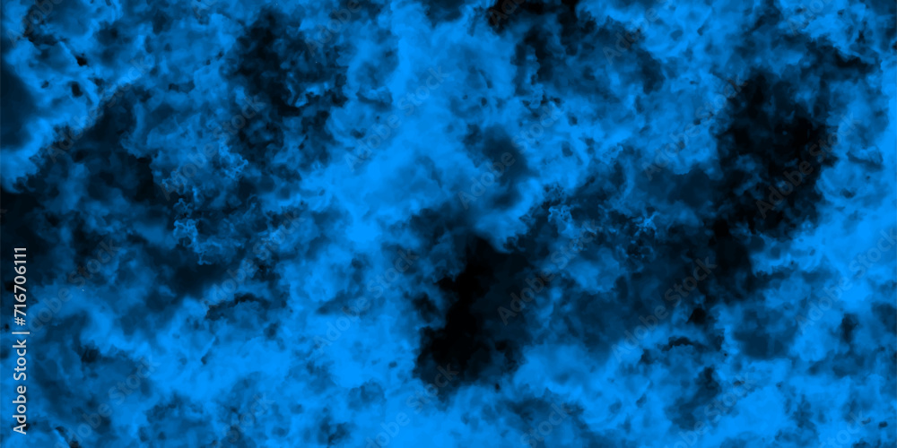Aufkleber abstract dynamic particles with soft blue clouds on dark background. defocused lights and dust parti