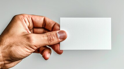 Fototapeta premium hand holding blank white card
