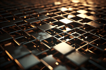 Obraz premium Graphic resources. Macro view of metallic structure pattern background with copy space. Minimalist and modern style