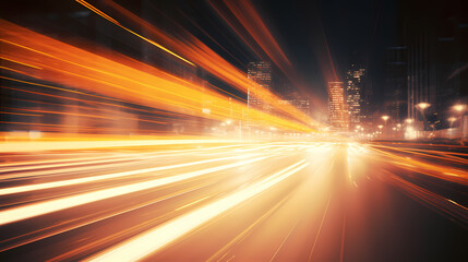 Glowing road speed lines, neon speed abstract background