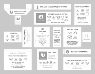 Organic Fabric Labels With Wash Instructions