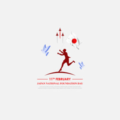 Obraz premium Vector illustration of Japan National Foundation Day social media feed template