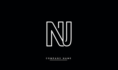 NU, UN, N, U Alphabets Letters Logo Monogram