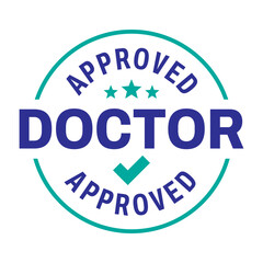 Doctor recommended vector icon logo badge